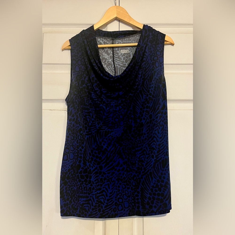 Navy & Black Cheetah print Top
